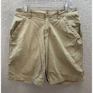 Columbia Shorts Mens 32x11 Tan Linen Blend Chino Lightweight Outdoors Hiking *